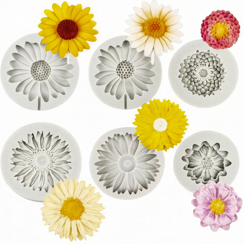 6 Pieces，Sunflower Daisy Silic - Soap Making Silicone Molds ulasan dan harga