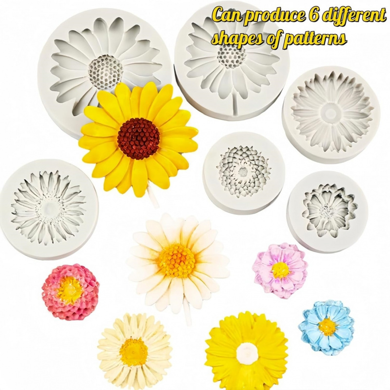 6 Pieces，Sunflower Daisy Silic - Soap Making Silicone Molds ulasan dan harga