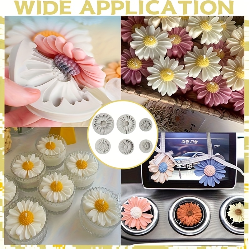 6 Pieces，Sunflower Daisy Silic - Soap Making Silicone Molds ulasan dan harga