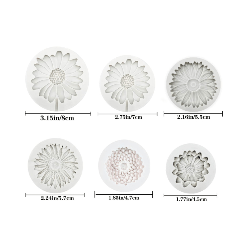 6 Pieces，Sunflower Daisy Silic - Soap Making Silicone Molds ulasan dan harga