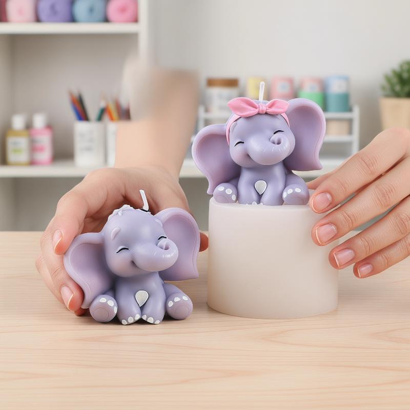 Cute 3D Elephant Silicone Cand - Soap Making Silicone Molds ulasan dan harga
