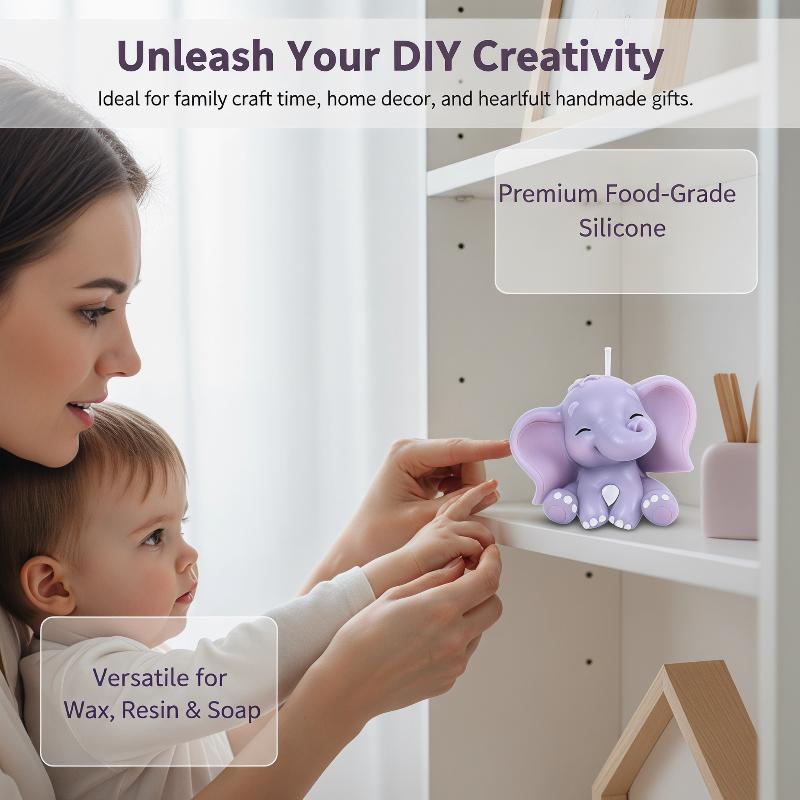 Cute 3D Elephant Silicone Cand - Soap Making Silicone Molds ulasan dan harga