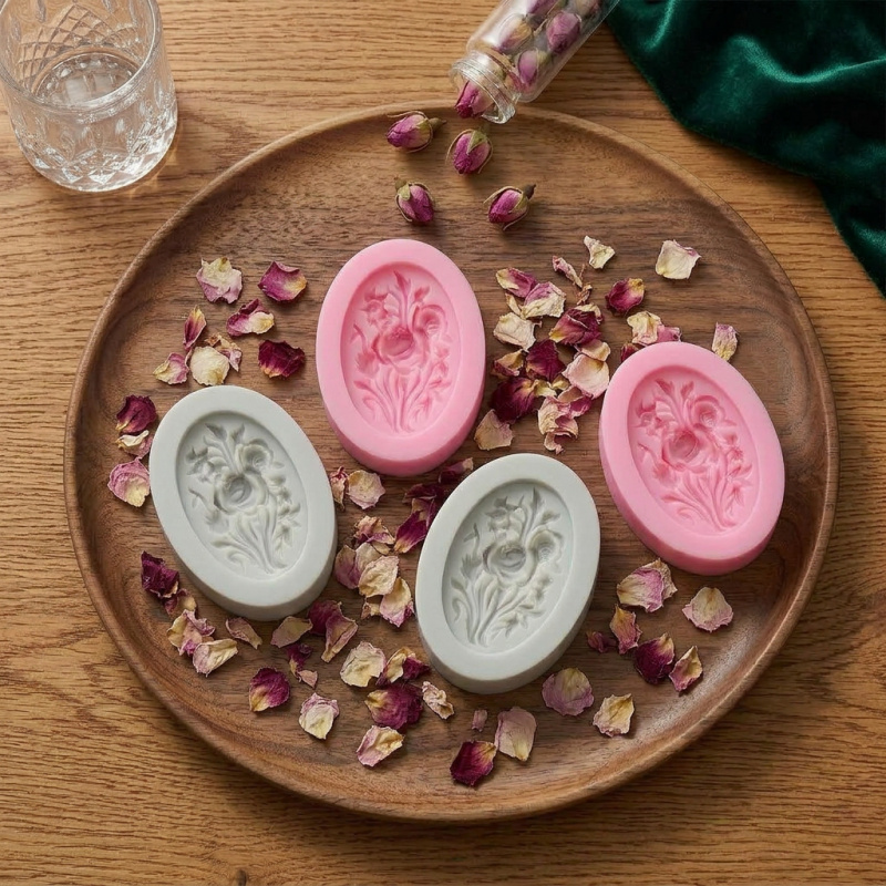 4 Silicone mold with flower sh - Soap Making Silicone Molds ulasan dan harga