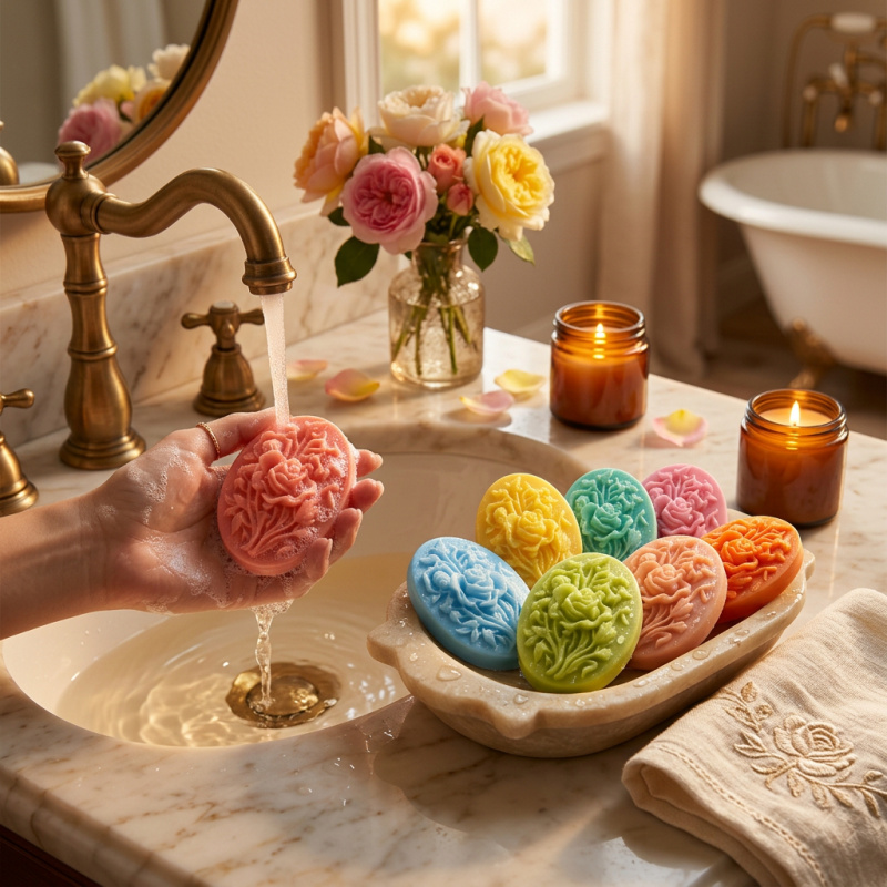 4 Silicone mold with flower sh - Soap Making Silicone Molds ulasan dan harga