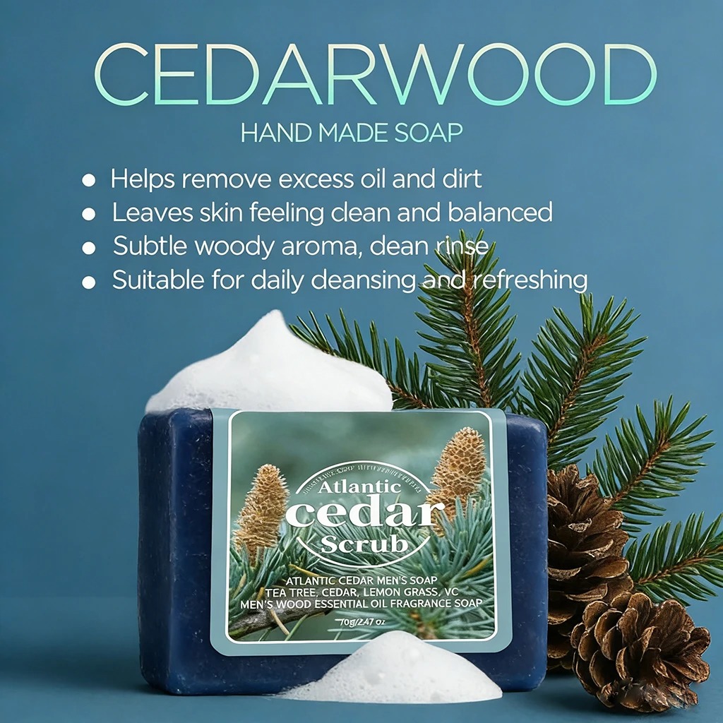 Men's Cedar Essential Oil Soap - Castor Oil Soap ulasan dan harga