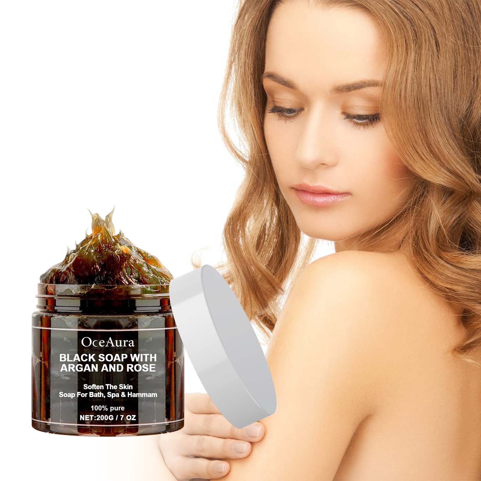 OCEAURA Black Soap With Argan  - Castor Oil Soap ulasan dan harga