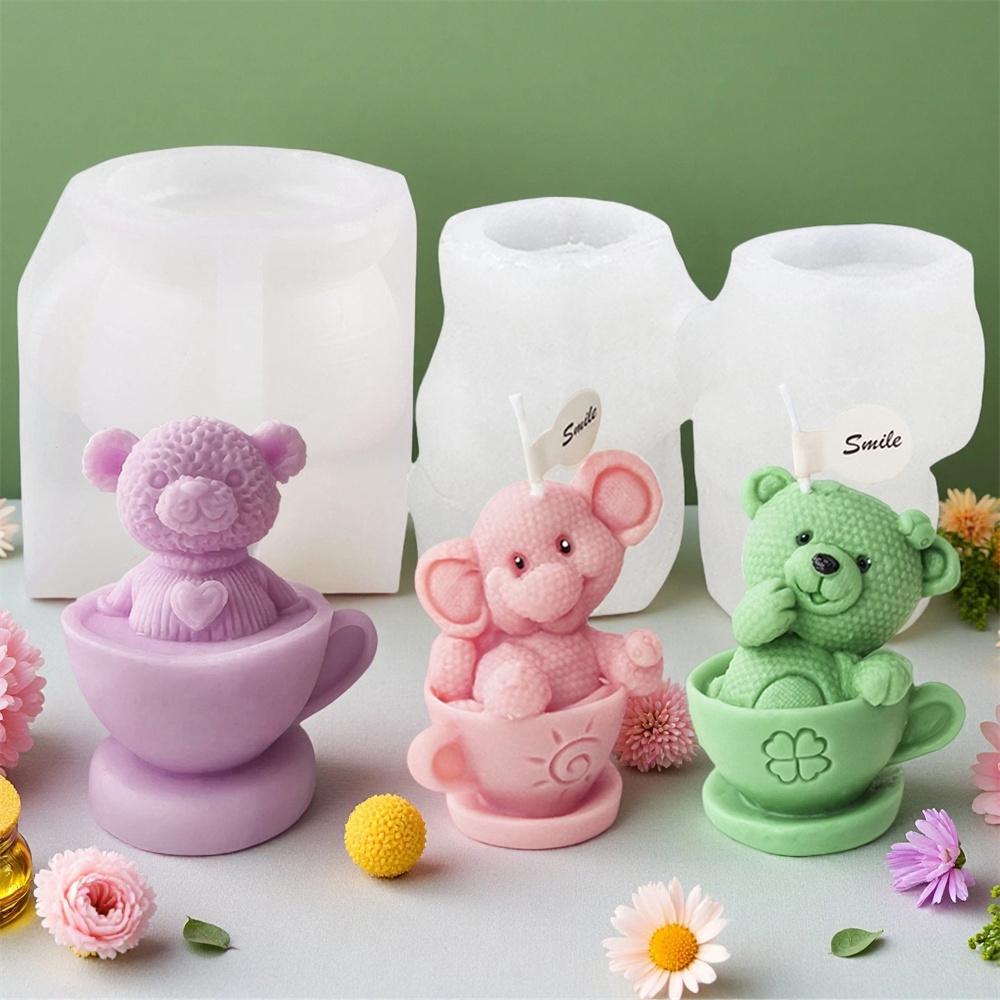Teddy Bear in Cup Silicone Mol - Soap Making Jug ulasan dan harga