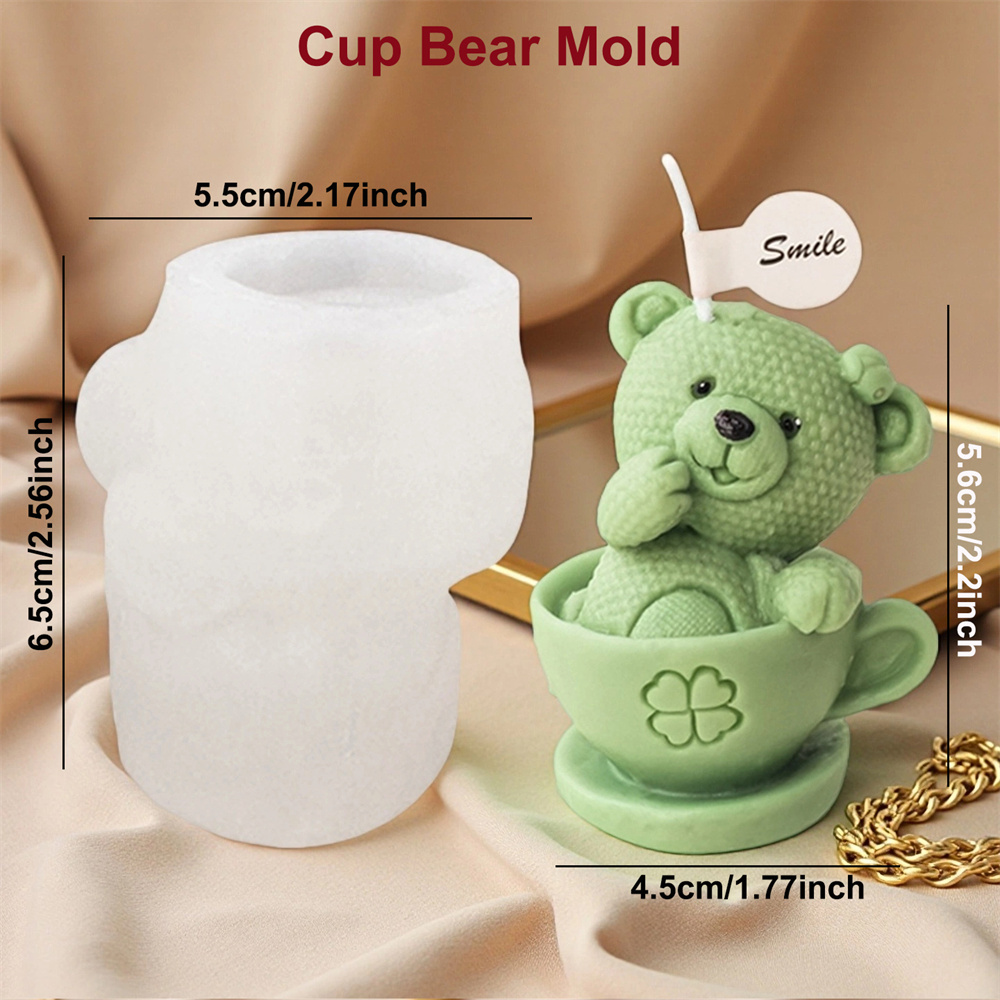 Teddy Bear in Cup Silicone Mol - Soap Making Jug ulasan dan harga