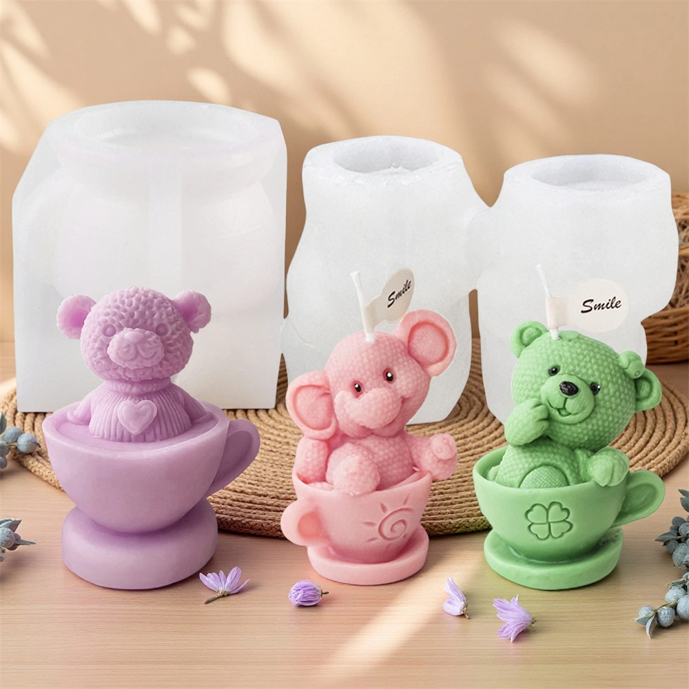 Teddy Bear in Cup Silicone Mol - Soap Making Jug ulasan dan harga